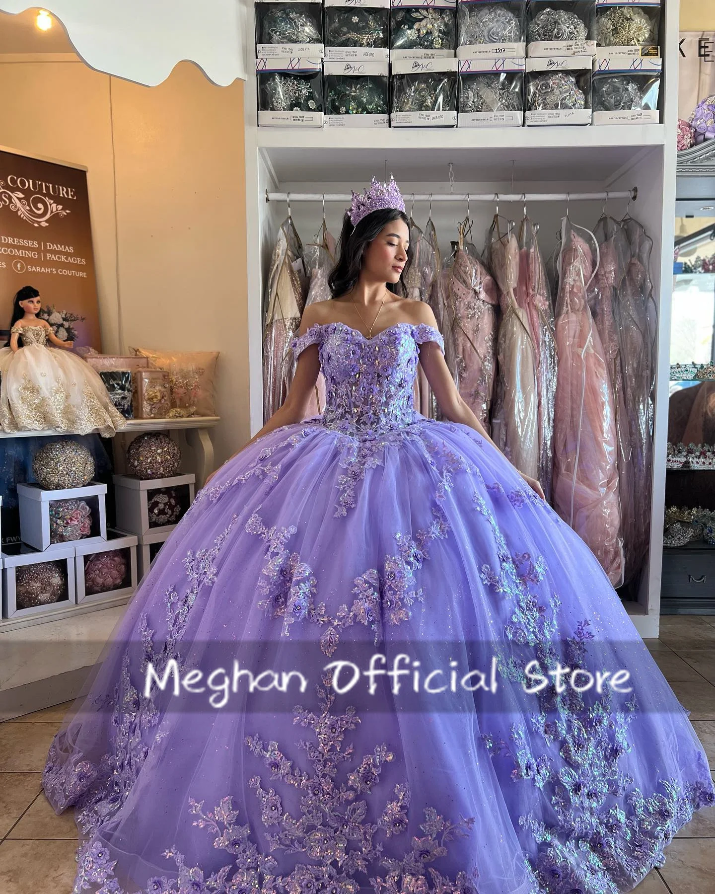 Mexico Purple Off Shoulder Ball Gown Quinceanera Dresses For Girls Beaded Appliques Graduation Birthday Party Gowns Robe De Bal