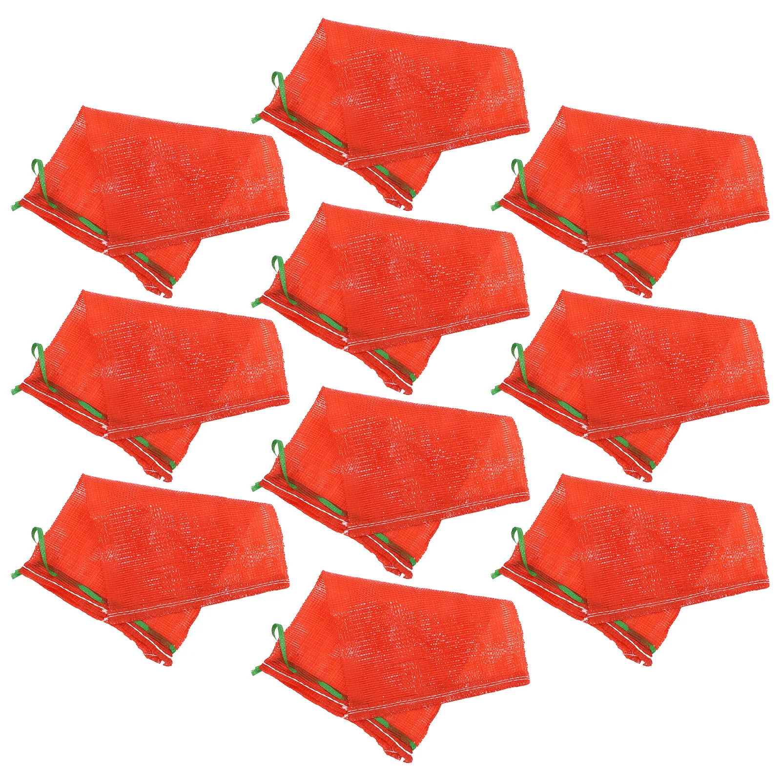 Bolsas de malla colgantes reutilizables con cordón rojo, almacenamiento de productos vegetales lavables para cebollas, patatas, frutas, mariscos, cocina, 10 Uds.