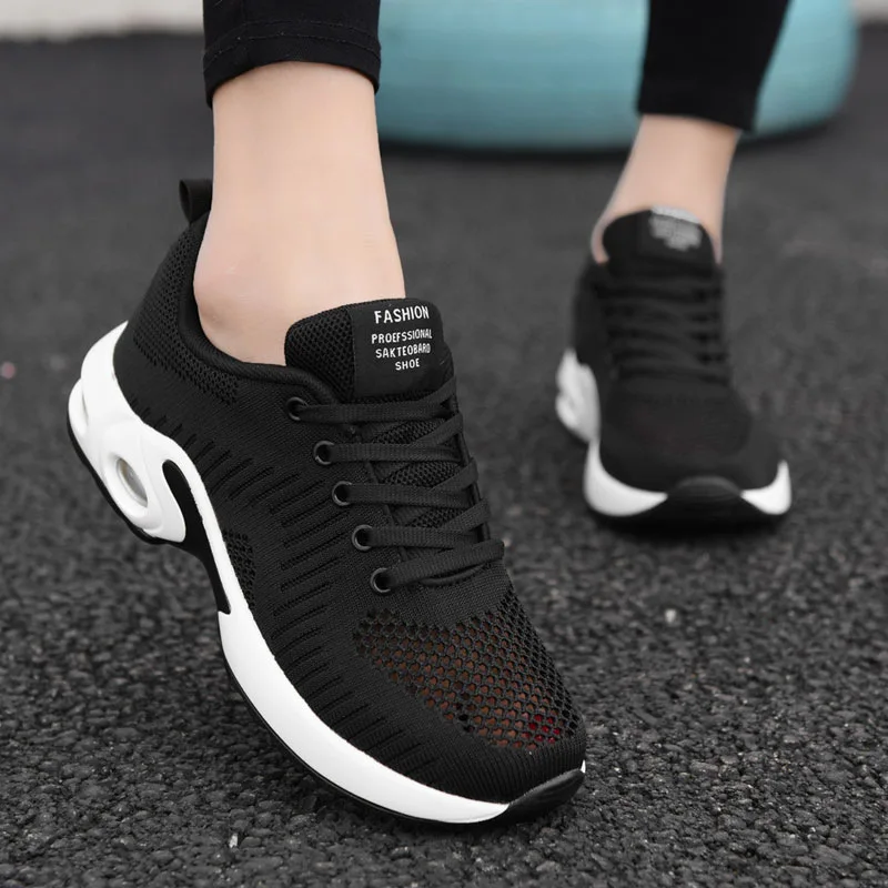 Ladies Trainers Casual Mesh Sneakers Pink Women Flat Shoes Lightweight Soft Sneaker Breathable Footwear Basket Shoe Plus Size 42