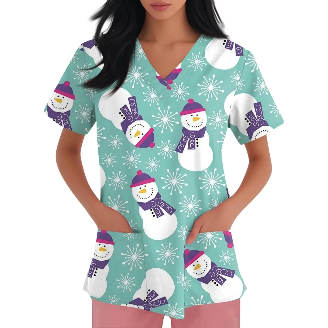 เสื้อยืดแพทย์พยาบาล ชุดยูนิฟอร์มทางการแพทย์ ชุดทำงานพยาบาล คลินิก โรงพยาบาล เสื้อแขนสั้นลำลองสำหรับผู้หญิง