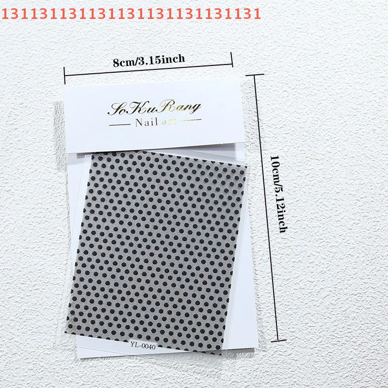 DIY مسمار الشارات رقائق يلتف الزينة مانيكير صالون أسود أبيض البولكا نقطة الدانتيل تصميم مسمار الفن ملصقات لاصق المتزلجون #3