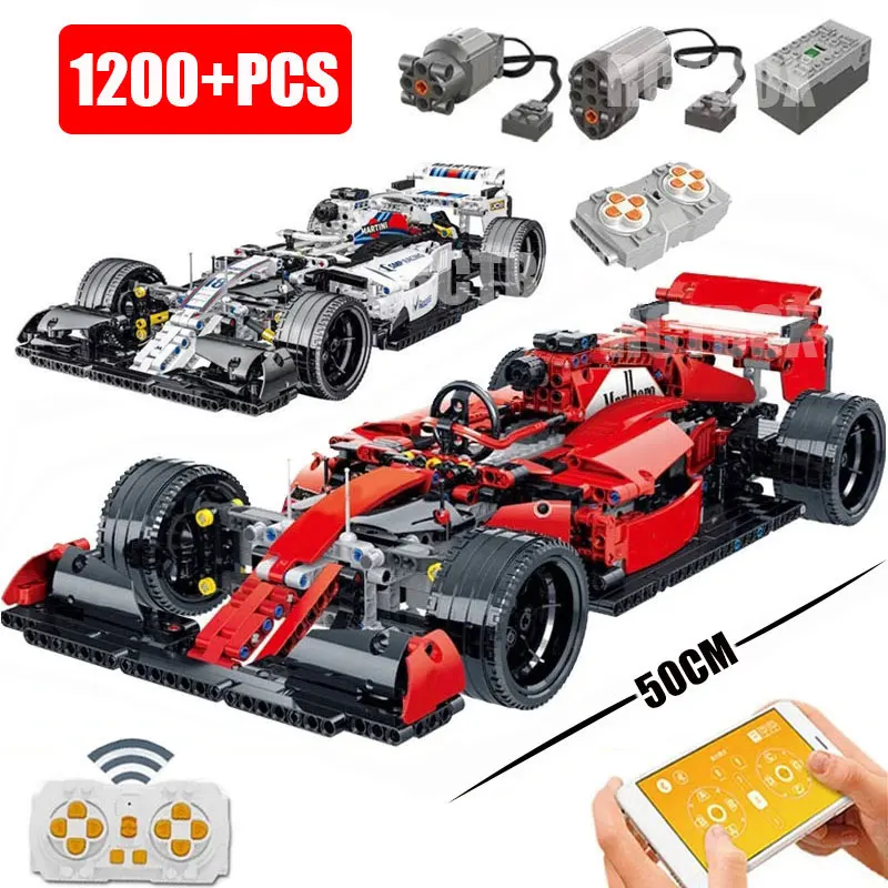 Technical High-Tech Formula F1 Remote Control Moter Power Building Block Super Speed Racing Vehicle MOC Bricks Toy for Boys Gift