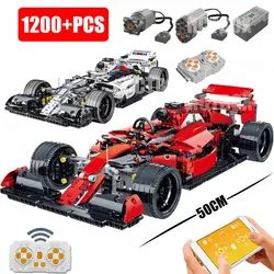 Technical High-Tech Formula F1 Remote Control Moter Power Building Block Super Speed Racing Vehicle MOC Bricks Toy for Boys Gift