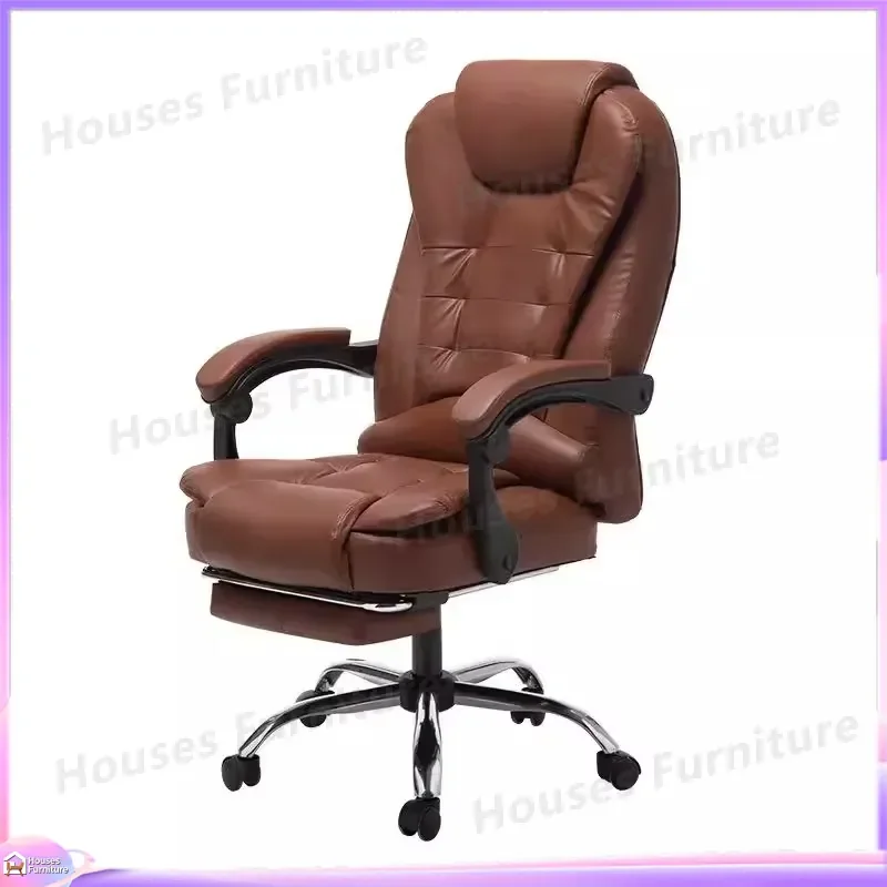 High Quality PU Leather Executive Office Chair with Massager Rotating Manager Boss Chair Ergonomic Computer Desk Furniture
