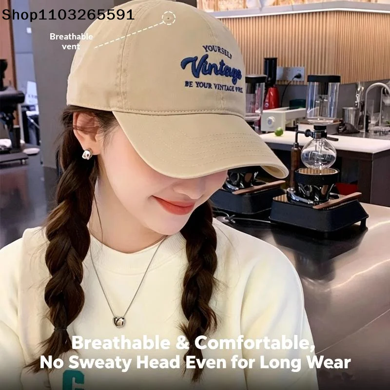 1Pcs For Women Men Summer Streetwear Trucker Hat 3D Letter Design Baseball Cap Vintage Brown Duck Tongue Hat