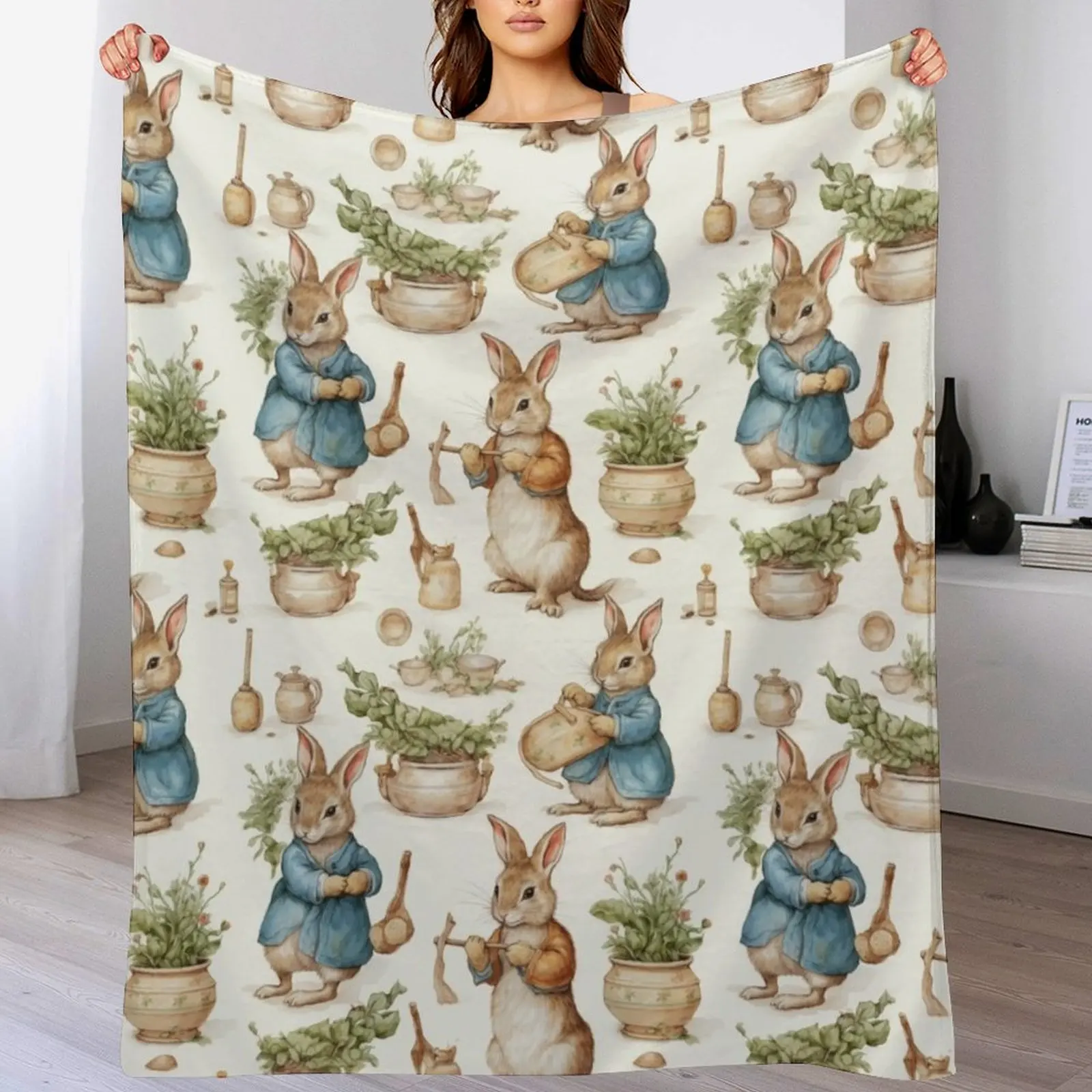 

Peter rabbit watercolour Throw Blanket Decoratives Thermal Blankets