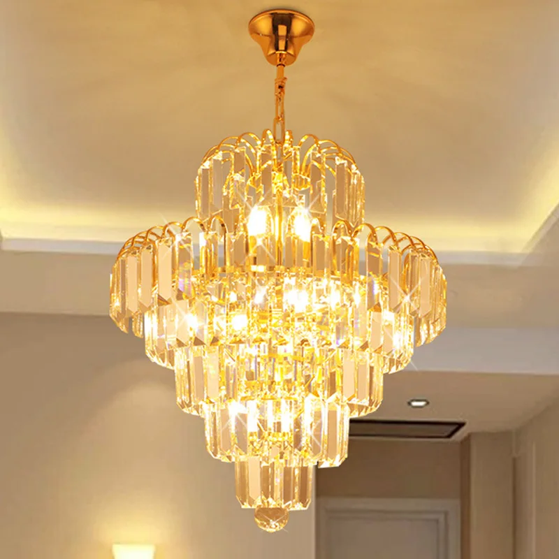 Modern LED Crystal Adjustable Chain Small Chandelier Suitable for Bedroom, Study, Corridor, Waterfall Decorative Chandelier