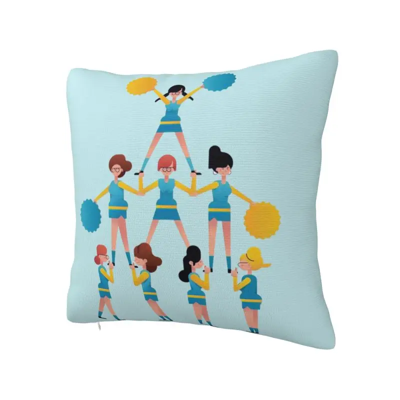 Cheerleading Girl Cushion Cover 40x40cm Velvet Cute Throw Pillow for Sofa