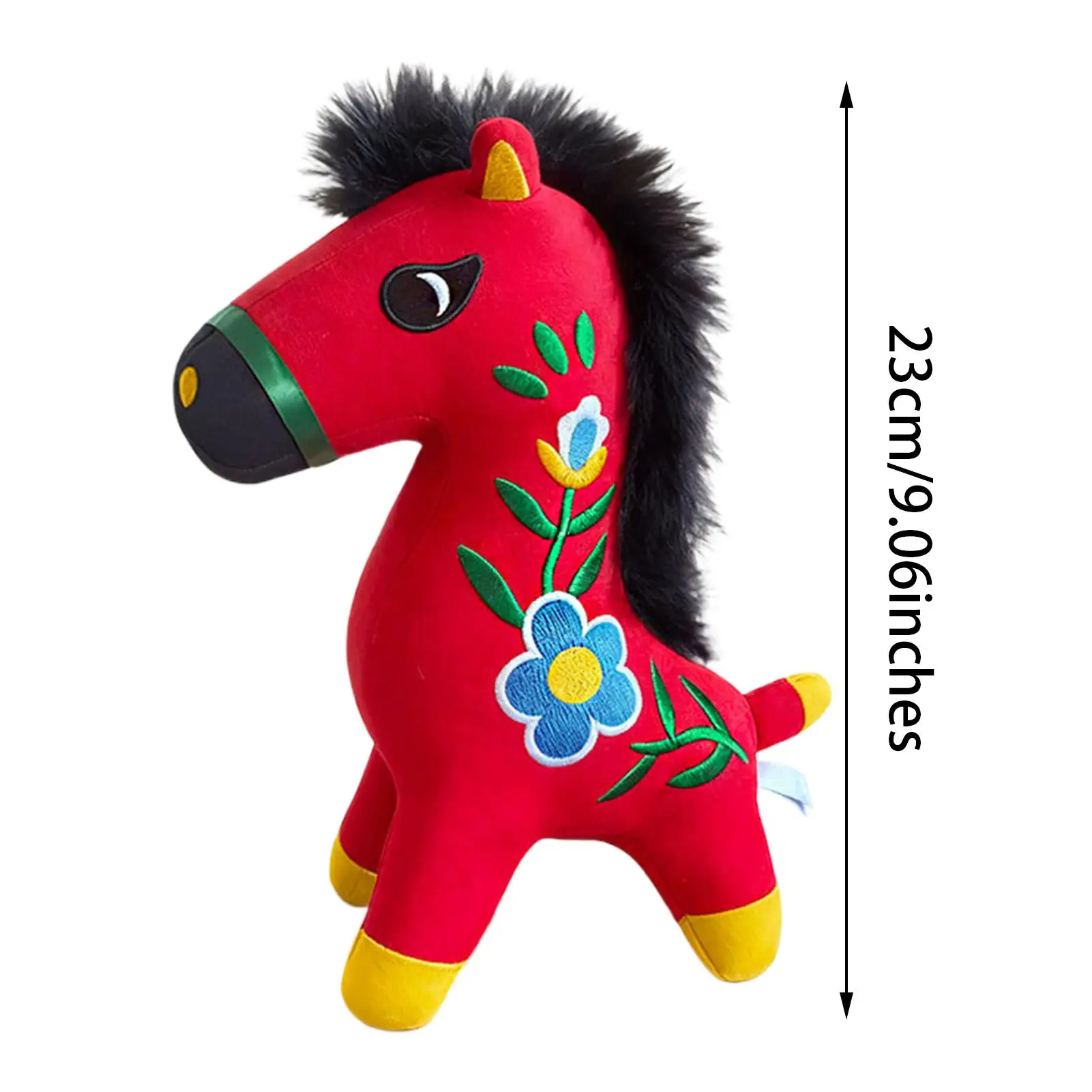 الحصان التميمة أفخم 23 سنتيمتر مريحة التقليدية لطيف دمية محظوظ الحصان ألعاب من نسيج مخملي لزملاء الأسرة عيد ميلاد مهرجان المنزل