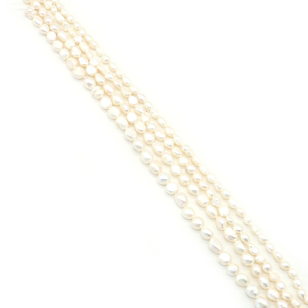 Baroque Pearl 3-10mm Straight Hole Two-sided Light Pearl Natural Freshwater Pearl Loose Bead 1strand for DIY Jewelry Accessory