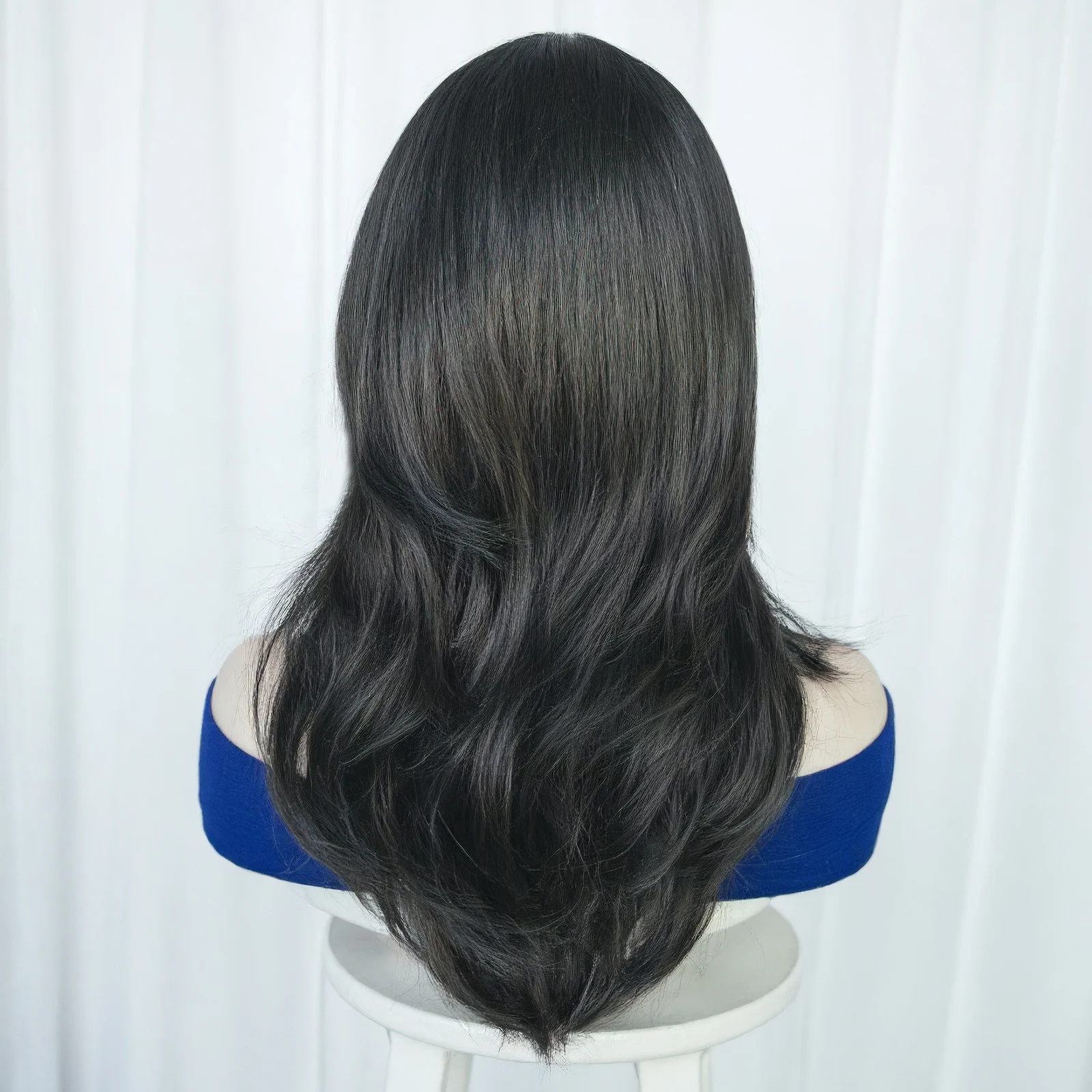 Synthetic Wig Women's Black Short Layered Bob Wig with Bangs for Daily Wear Cosplay Halloween Costume Party