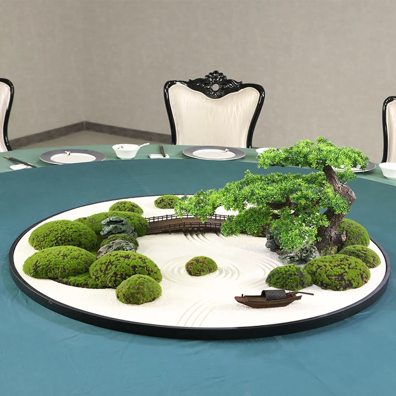 Table Center Turntable Decoration Simulation Flower Landscape Decoration Large Round Table Flower Art Sand Table