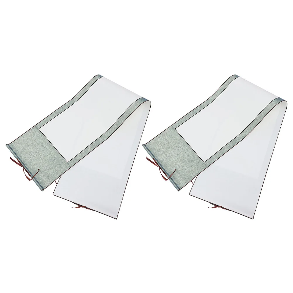 

2Pcs Portable Xuan Paper Blank Hanging Scroll for Chinese Calligraphy and Drawing Calligraphy Scroll Paper Painting Supply