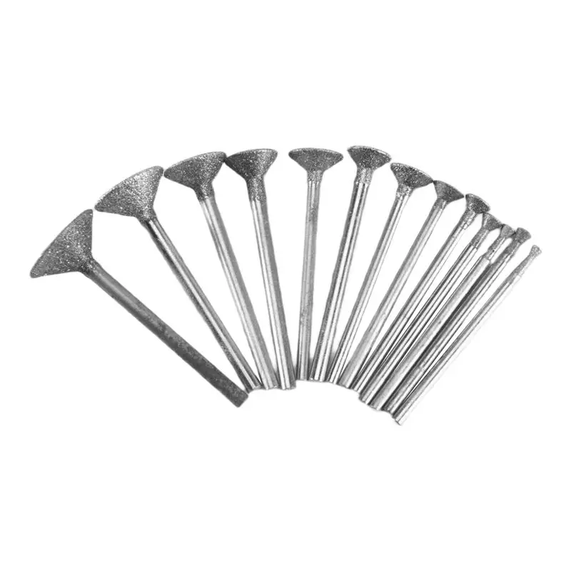 A36T-Stone Carving Set Diamond Burr Bits Compatible With For Dremel, 13PCS Polishing Kits Rotary Tools Accessories