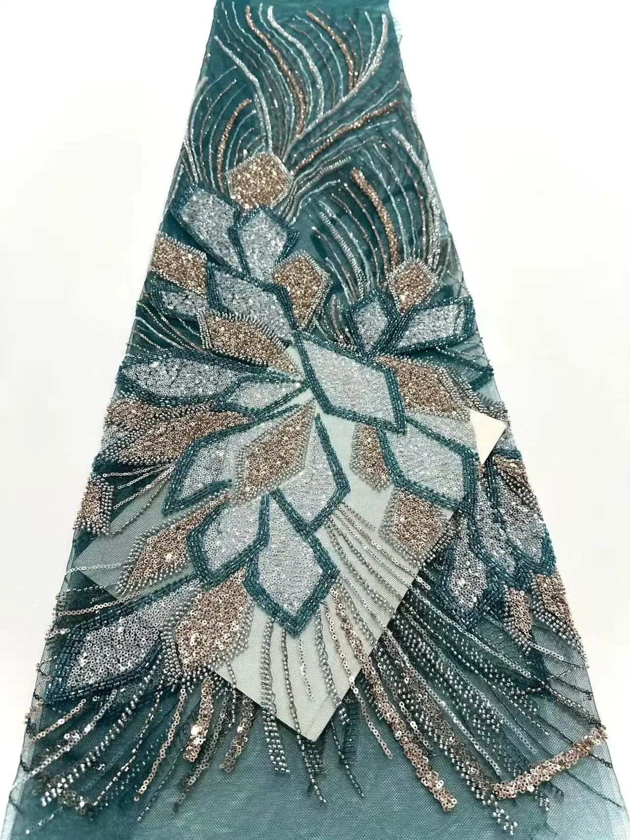 프랑스 쉬폰 원단, 고품질 아프리카 절묘한 손으로 만들어진 스팽글 레이스 원단, 나이지리아 페르시 레이스 웨딩 파티 드레스