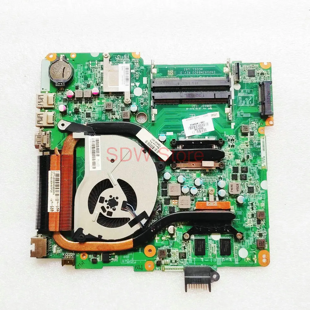 

734824-501 734824-001 For HP Pavilion 15-N 15z-N 15Z-N100 TPN-Q132 Laptop Motherboard DA0U92MB6D0 A10-5745M Mainboard+radiador