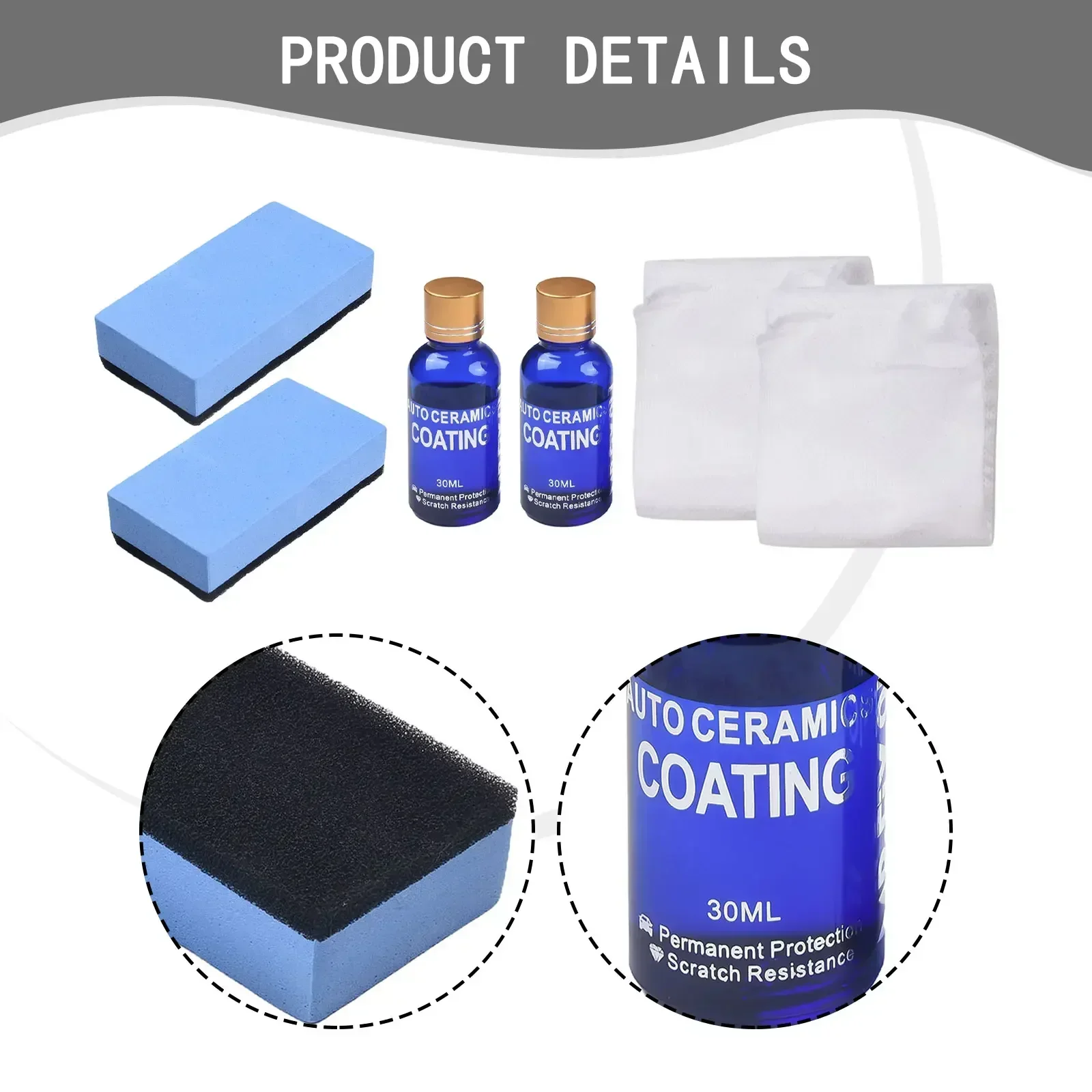 2Pcs 30ml 10H Anti-Scratch Auto Ceramic Glass Coat Liquid Hydrophobic Paints Care Polish Super Detail Coate For Car Styling