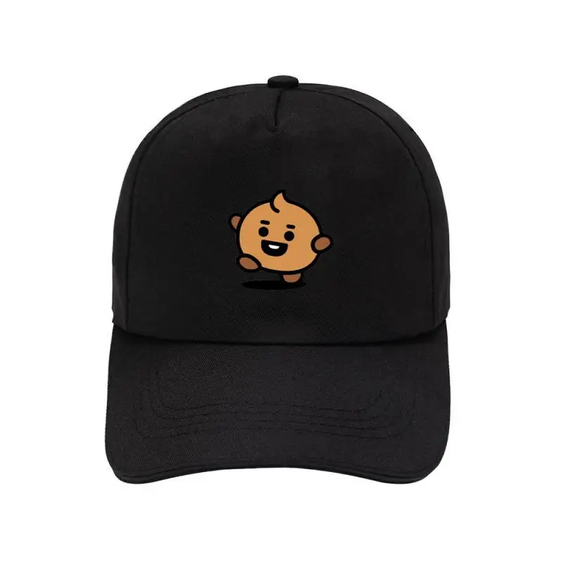 Anime Cartoon Bt21 Peaked Cap Summer Fashion Simple Student Cute Baseball Cap Outdoor Sun Hat Gift for Friends