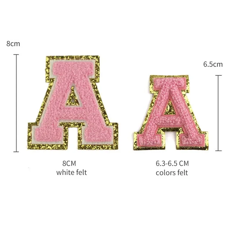 26pcs Letters Alphabet Patches Letter Iron On Beige Chenille English Letter Patches for Clothes ABC Alphabet Applique DIY Name