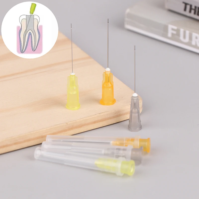 100Pcs Dental Endo Irrigation Dental Root Canal Needle Tip Multicolour Side Incision 0.3/0.4/0.5mm Tip Syringe