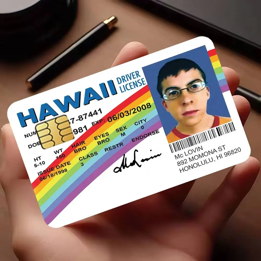 Mclovin Funny Credit Card Public Transportation Cards Protective Sticker Waterproof Card Face Decoration 4PCS
