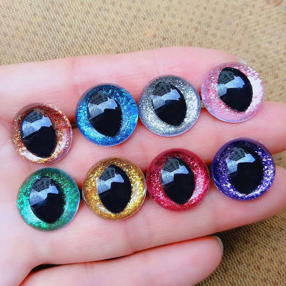 

10pcs 3D Plastic Glitter Cat Eyes Safety Eyes For Crochet Toys Puppet Plush Toy Doll Eyes For Amigurumi Diy 12/15/18mm