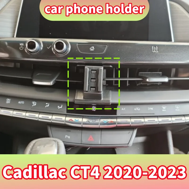 Car Phone Holder & Fixed Base for Cadillac CT4 2020‑2023, Sturdy Anti‑Shake, No Blockage to Air‑Vent Airflow After Installation