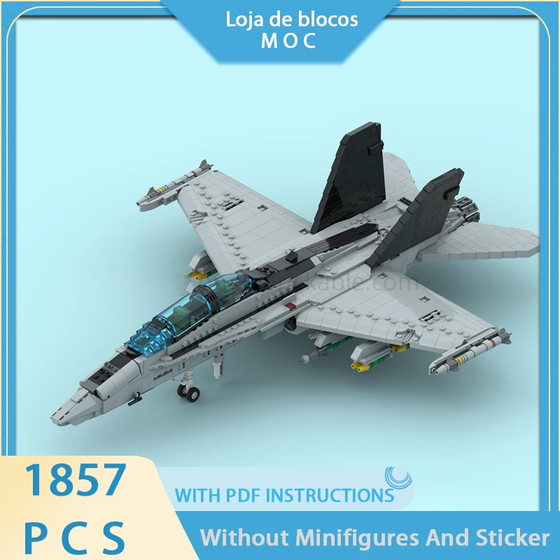Exquisite MOC technology modular DIY assembly set military model F/A-18B Hornet multi-purpose fighter building block toy