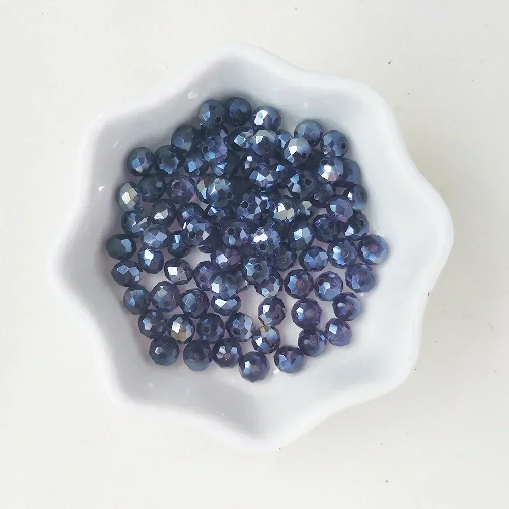 50pcs 4*6mm Rondell Austria Faceted Crystal Beads