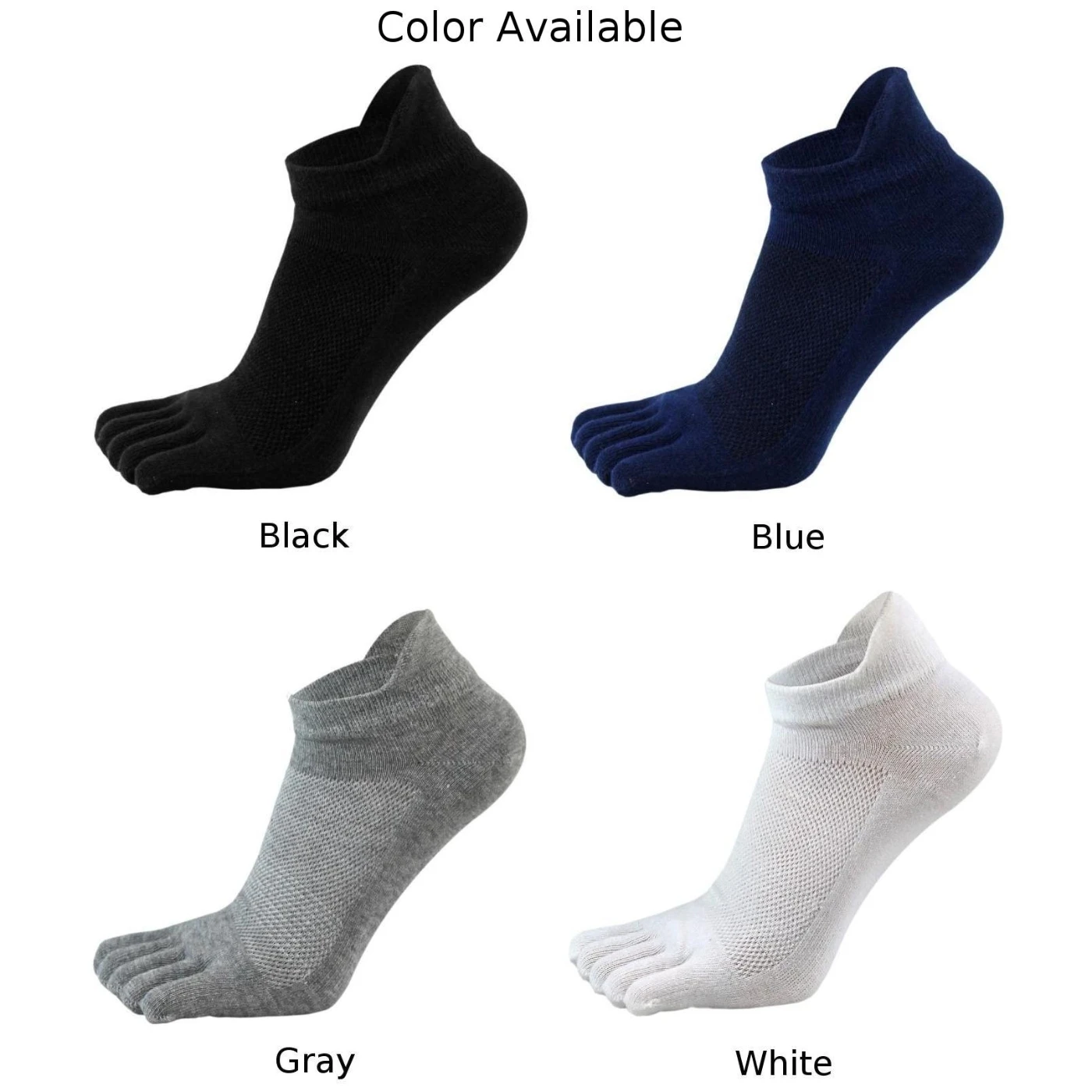 Chaussettes en coton respirant à cinq doigts pour hommes, chaussettes de sport décontractées, coupe basse, absorption de la sueur, chaussettes