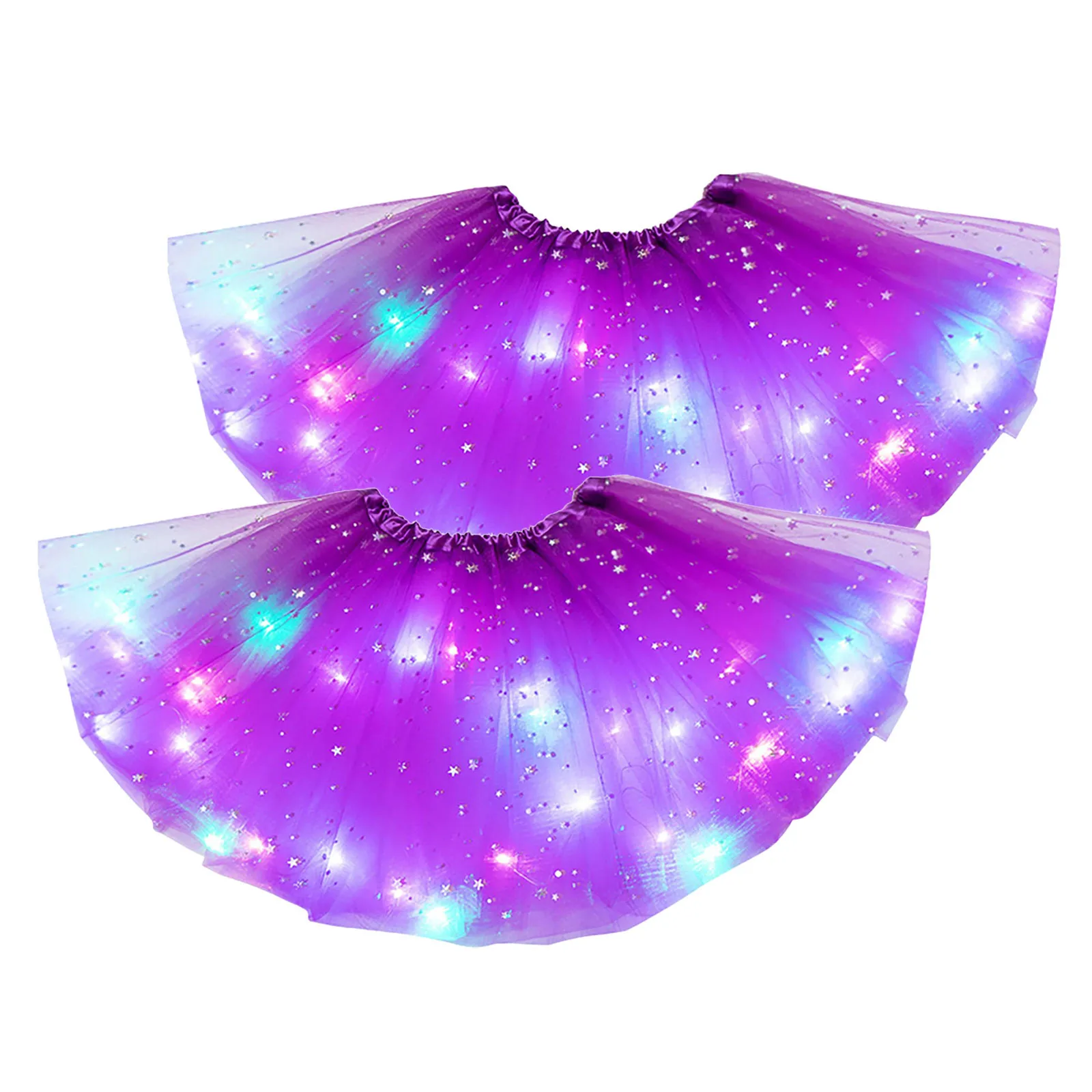 Mardi Party 2Pc Tutu Rok Carnavalskostuum Tule Rok Dames Tutu Rok Met Led Lights Mini Rok Stretchy Festival