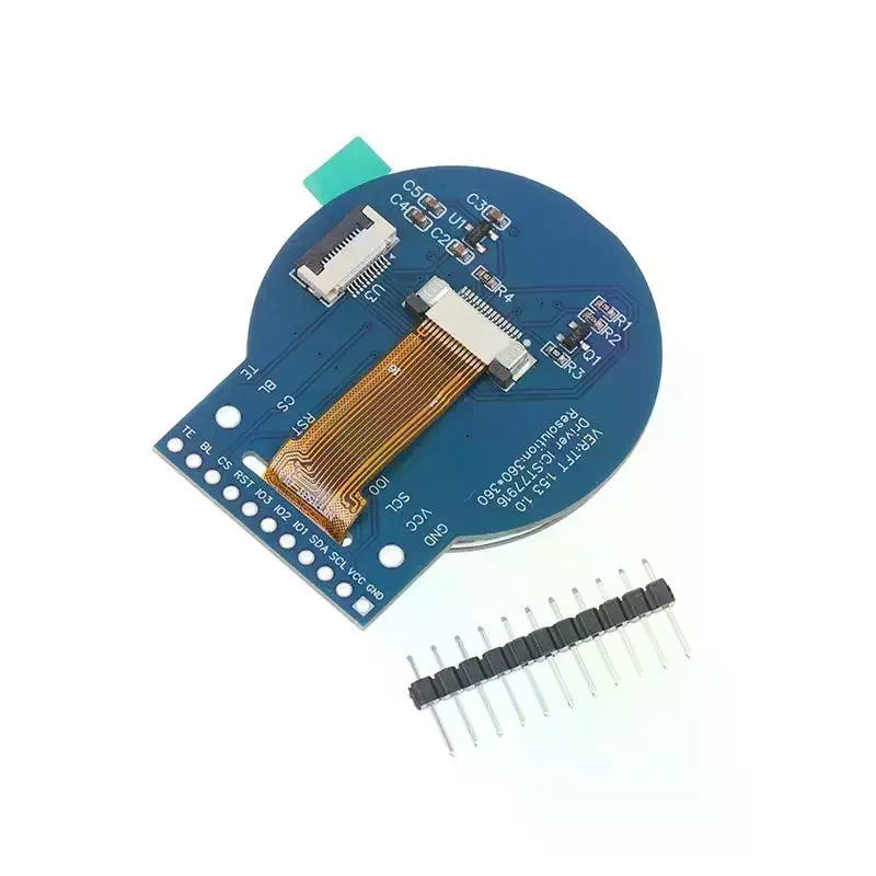Écran TFT rond 360 x 360 pixels 1,53 pouces : écran LCD couleur QSPI ST77916 – Compatible pour Arduino