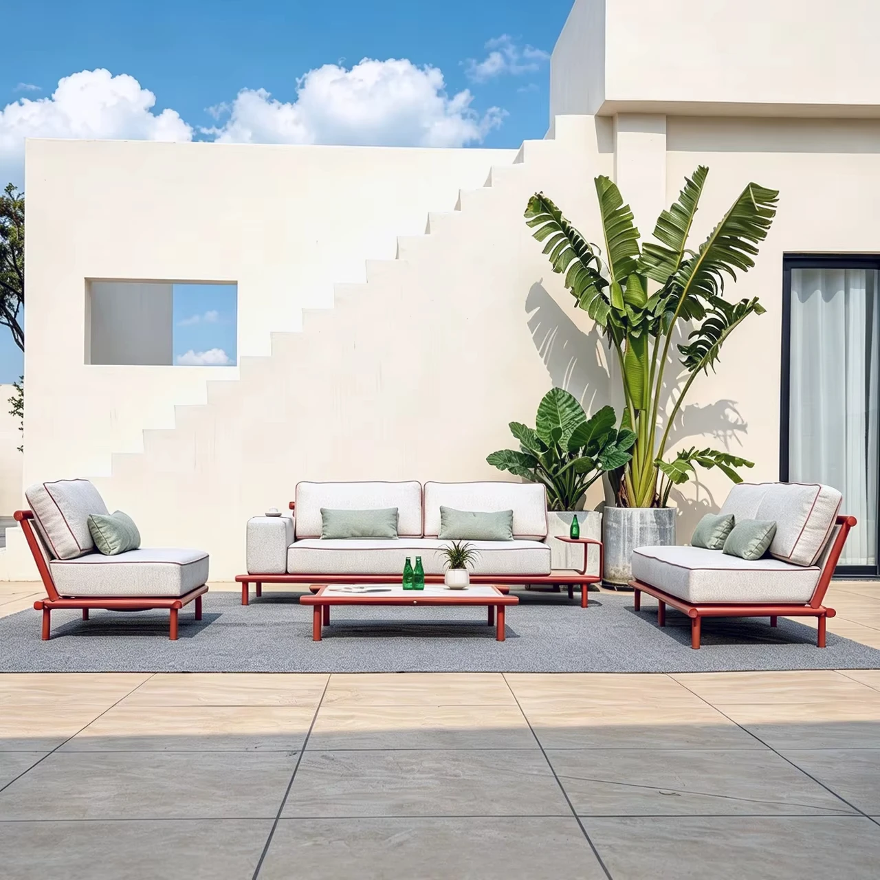 di-Courtyard Aluminum Garden Furniture Lounge Outdoor Sofa 4pcs Set