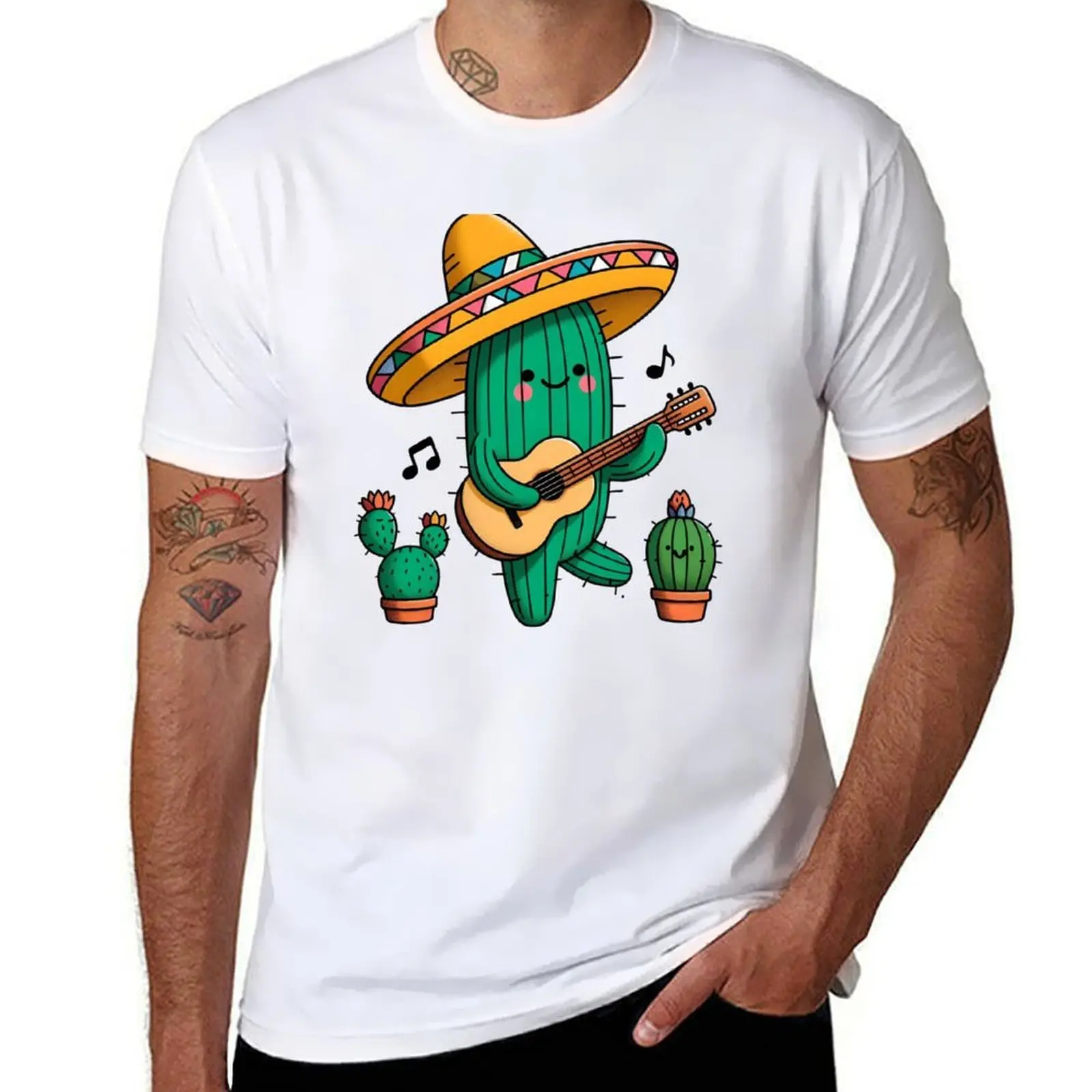 

Cactus guitar, happy Cinco de Mayo Mexican colorful T-Shirt t shirt man plain mens graphic t shirts T-Shirt