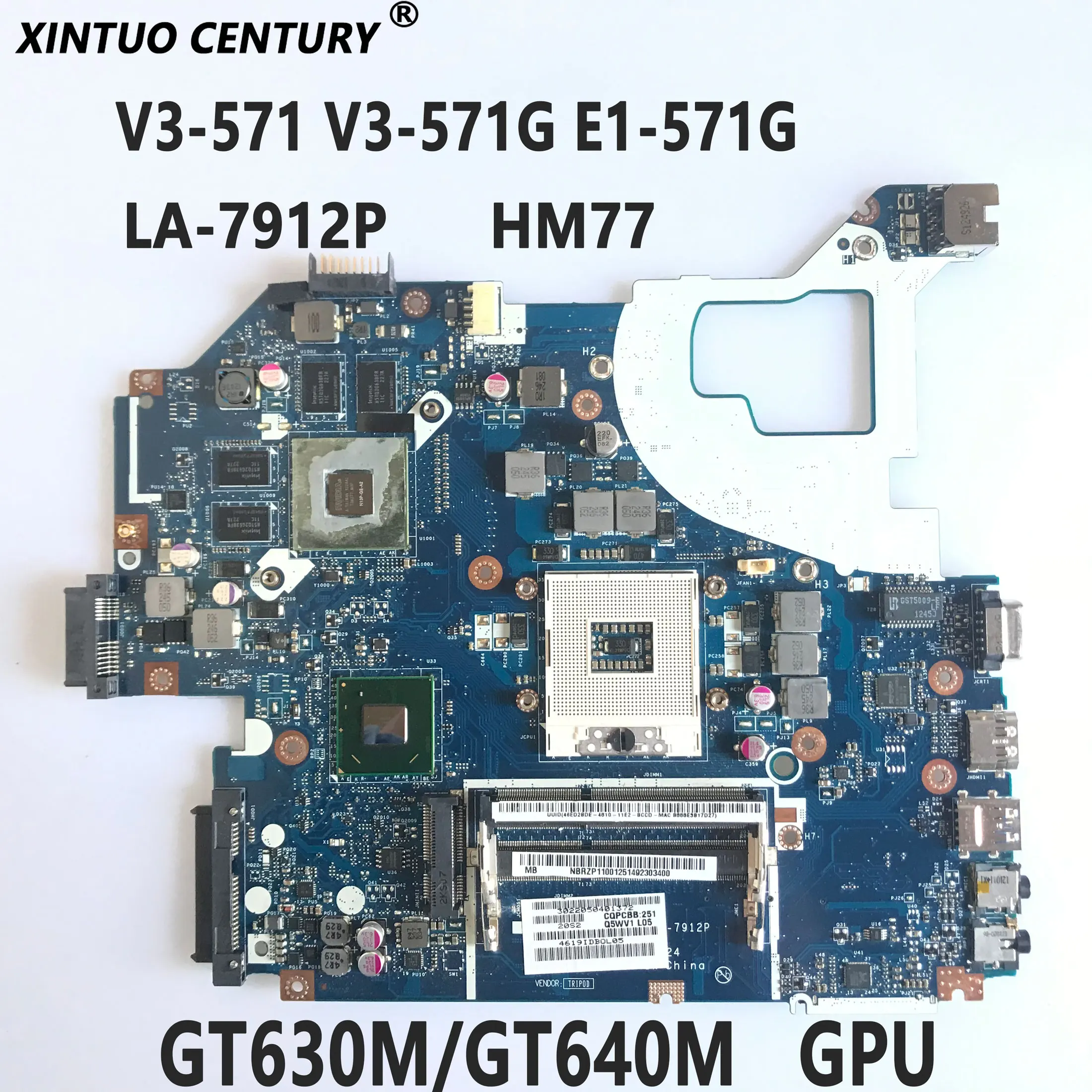 

Q5WVH LA-7912P motherboard for Acer Aspire V3-571 V3-571G E1-571G laptop motherboard NBRZP11001 HM77 GT630M GT640M DDR3 100%test