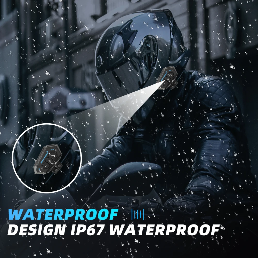 BT12 Xe Máy Tai Nghe Không Dây Bluetooth Rảnh Tay Gọi Bộ Stereo Chống Nước Nghe Nhạc Loa Cho Moto Tai Nghe Chụp Tai