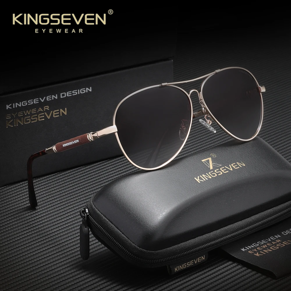 

Оригинальные винтажные солнцезащитные очки KINGSEVEN для мужчин и женщин, классические высококачественные очки с поляризацией UV400, модные очки для вождения