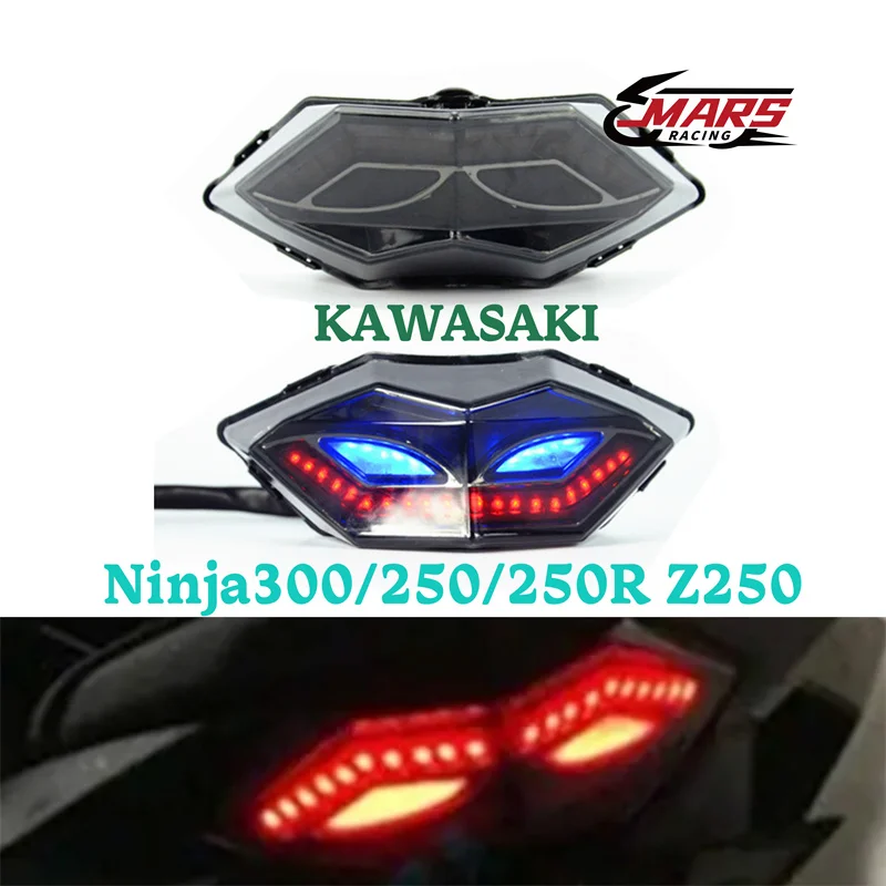 For Kawasaki NINJA Ninja250 Ninja300 Ninja250R Z250 2013-2017 Motorcycle Taillight Integrated Turn Signals Rear Tail Light