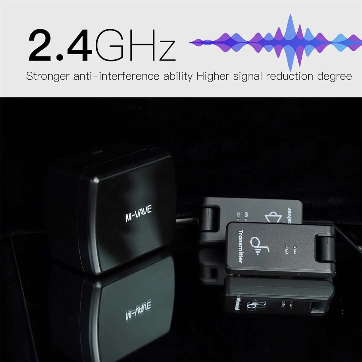 M-VAVE WP-8 2,4 G drahtloses Übertragungssystem Gitarrensystem 2-in-1-Stecker 4 Kanäle Gitarre kabellos mit wiederaufladbarer Box