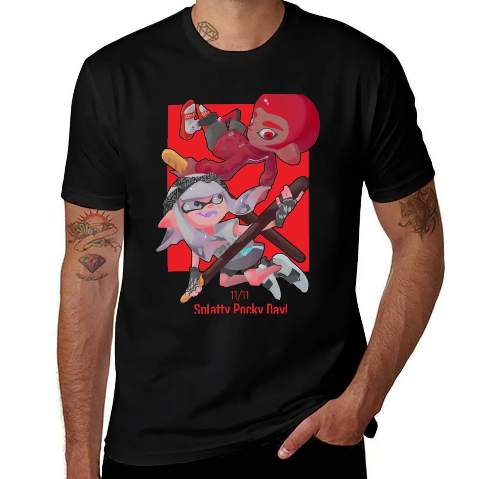 Splatty Pocky Day! T-Shirt Plus Size Outdoor Casual Top