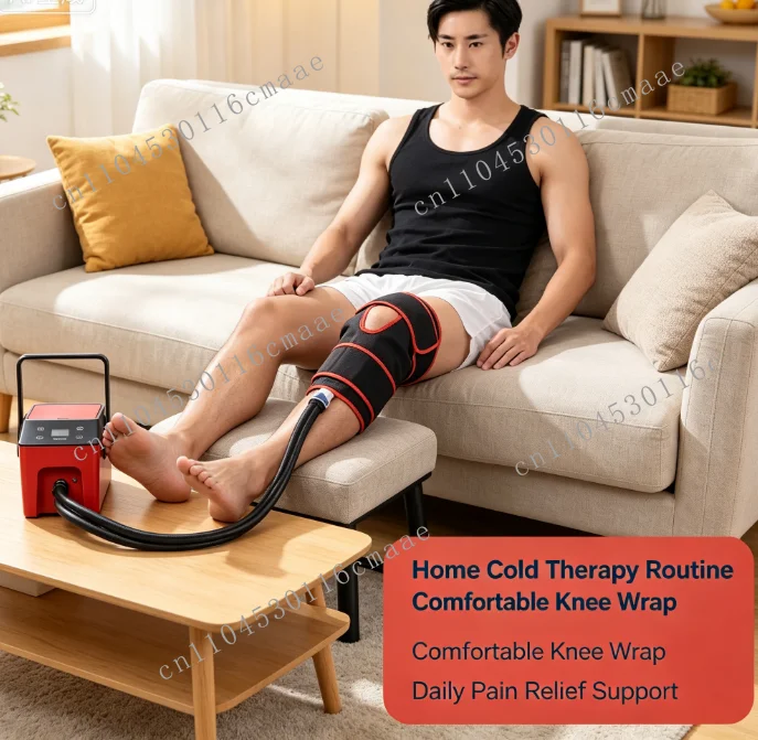 Full‑Leg Knee Cryo Cuff Kit Circulating Hot Cold Compression Therapy Machine For Sports Injury Pain Relief Recovery