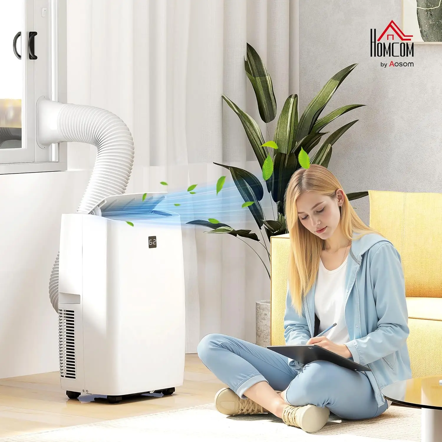 Aire acondicionado portátil, unidad de CA 3 en 1 de 12000 BTU con frío, deshumidificador, ventilador, para habitación de hasta 550 pies cuadrados. pies, temporizador de 24 horas encendido y apagado