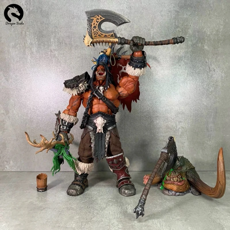 

New Stock Original Hero Toys 1/10 WOW Grommash Hellscream Tribal War Song Great Chieftain Orc Warrior Action Figure Collection