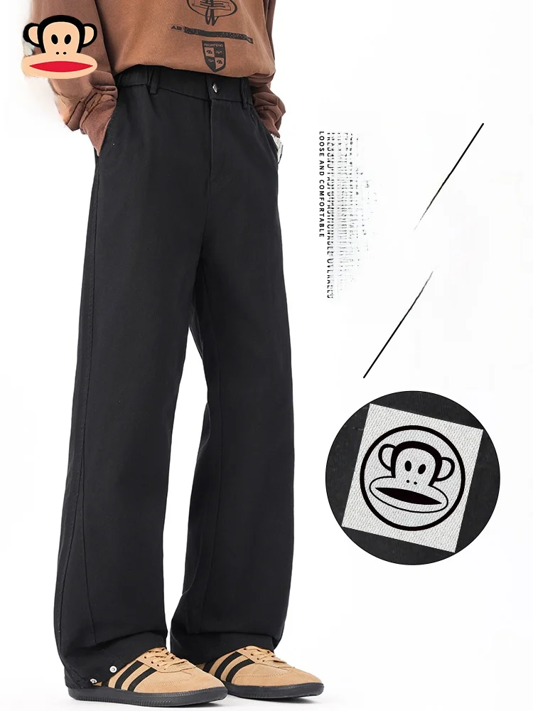 

PaulFrank Pure Cotton Bell Bot Casual Pants Men's Loose Straight High Street Wide Leg Pants Autumn Season Casual Trousers
