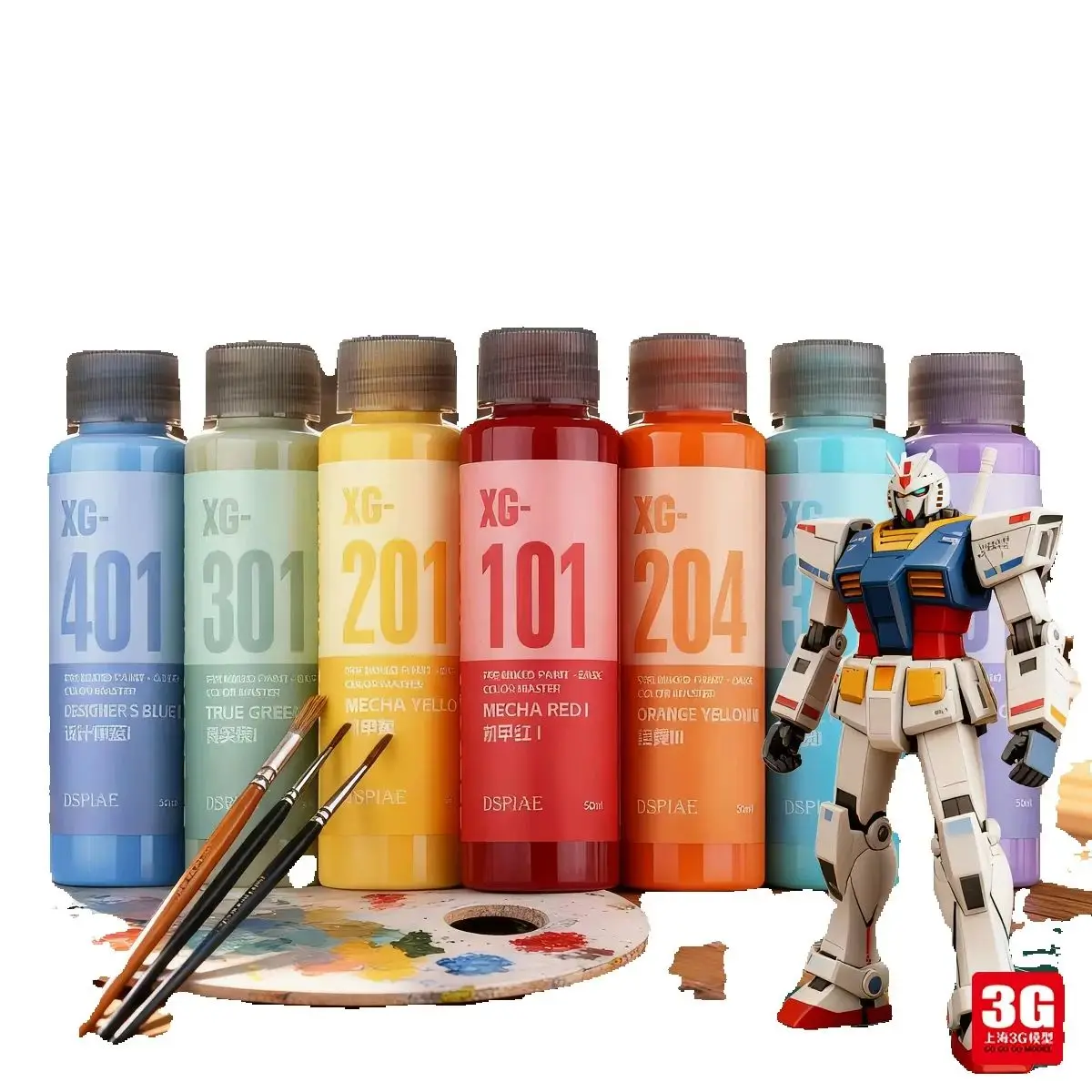 DSPIAE SG Series 50ML Water-Based Colors Acrylic Paints Basic Colors for GD Model Coloring Tools