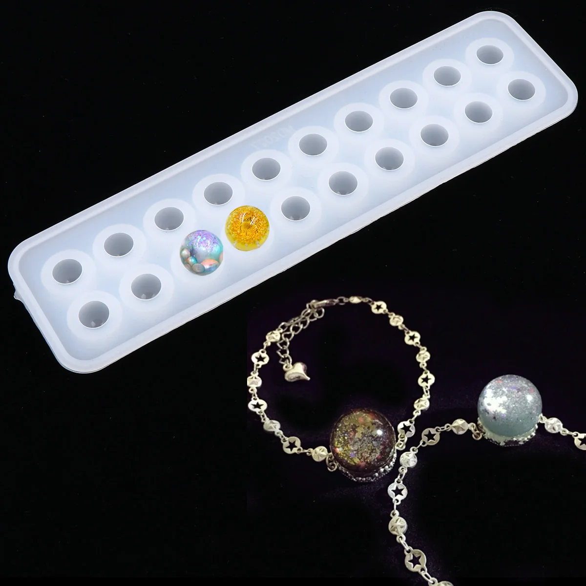

Bead Molds for Jewelry Making Sphere Ball Silicone Mold Crafts Transparent DIY Resin Pendant Earrings Necklace Bracelets