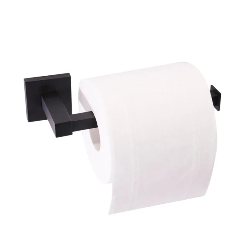 1PC 304 Stainless Steel Matte Black Toilet Paper Holder Bathroom Accessories Wall Mount Tissue Roll Hanger