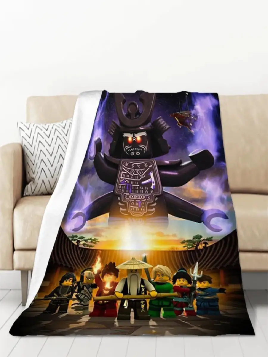 Ninjago Cartoon Cozy Microfiber Throw Blanket for Sofa Bed Portable Office Lounge Catnap Quilt Cover Perfect Home Textile Gift