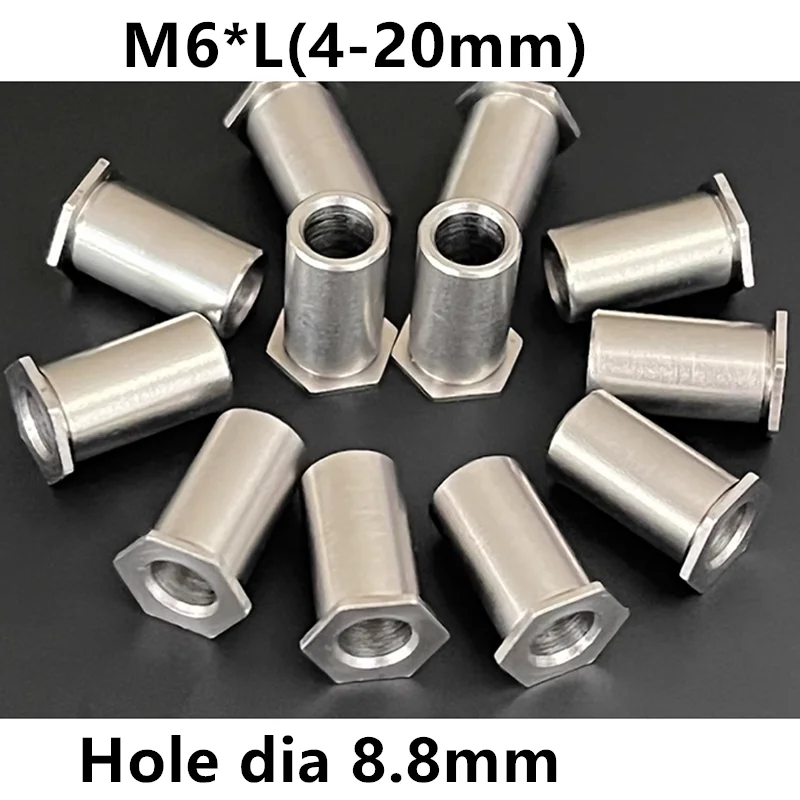 

M6*L(4-20mm)*hole dia 8.8 stainless steel 304 non threaded through hole pressure rivet stud rivet nut column 1249