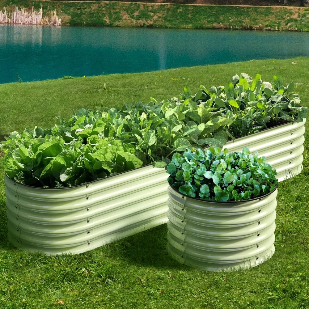 4 Style Modular Galvanized Raised Garden Beds Outdoor Easy Quick Setup 17